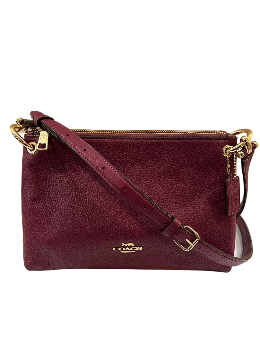 Coach Mia Crossbody Bag in Burgundy Pebbled Leather F76645